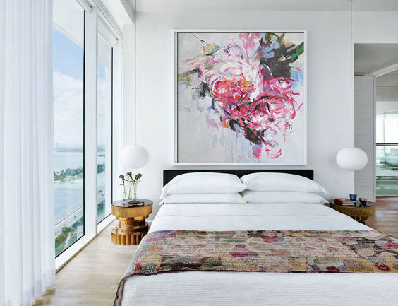 Abstract Flower Oil Painting Large Size Modern Wall Art #ABS0A7 - Click Image to Close